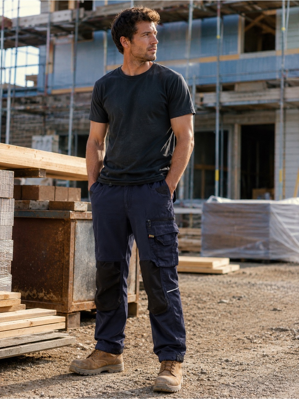 Blaklader Workwear Cargo Utility Pants 36x30 Navy Reinforced Knees
